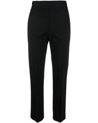 MSGM - Logo-waistband Cropped Trousers - Lyst