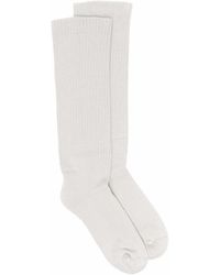 Rick Owens - Intarsia-knit Logo Knee-length Socks - Lyst