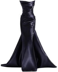 Gemy Maalouf - Vestido Metalizado Con Diseño Fruncido - Lyst