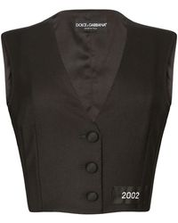 Dolce & Gabbana - Number-Patch Tailored Cropped Vest - Lyst