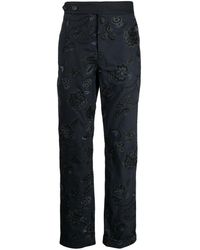 Erdem - Samuel Floral-embroidered Trousers - Lyst