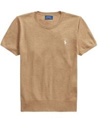 Polo Ralph Lauren - Logo-Embroidered Short-Sleeve Sweater - Lyst