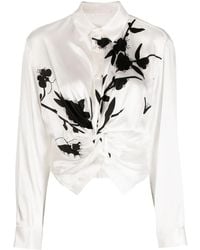 JNBY - Graphic-Print Silk Shirt - Lyst