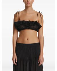 Pink - Gerüschtes Top mit Schleifenverschluss - Lyst