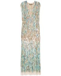 SIMONA CORSELLINI - Sequin-Embellished Fringed Maxi Dress - Lyst