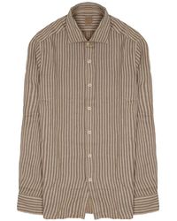 120% Lino - Vertical-Stripe Linen Shirt - Lyst