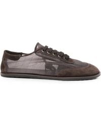 Dear Frances - Lace-Up Panelled Suede Sneakers - Lyst