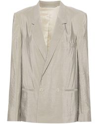 Lemaire - Double-Breasted Crinkled Blazer - Lyst