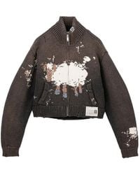 Maison Mihara Yasuhiro - Cardigan En Maille Torsadée À Effet Usé - Lyst