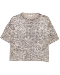 Brunello Cucinelli - Dazzling Craquelé Embroidery T-Shirt - Lyst