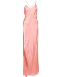 Michelle Mason - Cross-strap Silk Wrap Gown - Lyst