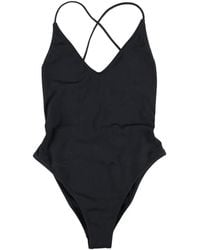 BELAMER - Elen Ribbed Crossover-Strap Swimsuit - Lyst