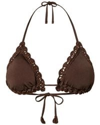 Twinset - Knitted-Trim Triangle Bikini Top - Lyst