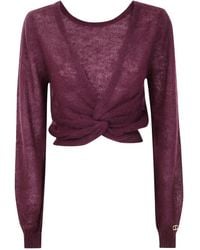 Twinset - Gebreide Trui Met Gedraaide Voorkant - Lyst