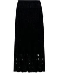 Twinset - Jupe Mi-Longue En Maille Pointelle Ajourée - Lyst