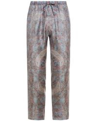 Pierre Louis Mascia - Aloe Drawstring Paisley Silk Trousers - Lyst