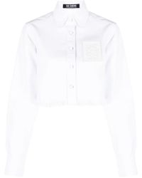 Raf Simons - Logo-Patch Cropped Shirt - Lyst