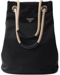 Prada - Bolso shopper Re-Nylon con cordones - Lyst