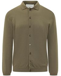 Amaranto - Button-Up Shirt-Collar Cardigan - Lyst