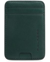 Piquadro - Magsafe Logo-Debossed Leather Cardholder - Lyst