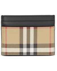 Burberry - Vintage Check & Leather Card Holder - Lyst