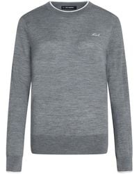 KARL LAGERFELD - Merino Wool Crew-Neck Sweater - Lyst