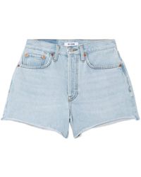 RE/DONE - Ausgefranste 70s Shorts mit hohem Bund - Lyst