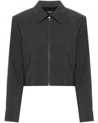 Theory - Cropped Jack Met Mélange-effect - Lyst