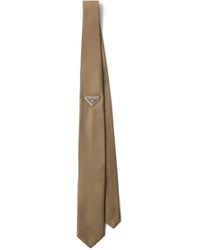 Prada - Enameled Triangle-Logo Tie - Lyst
