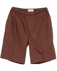 Plan C - Pleated Elasticated-Waist Shorts - Lyst