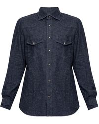 Eleventy - Western Denim Shirt - Lyst