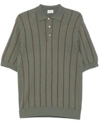 GALLIA - Striped Buttoned Polo Shirt - Lyst