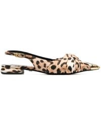 Roberto Cavalli - Slingback-Ballerinas mit Leoparden-Print - Lyst