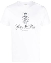 Sporty & Rich - Logo-Print Cotton T-Shirt - Lyst