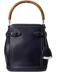 Ralph Lauren - Small Wood-Handle Leather Bucket Bag - Lyst
