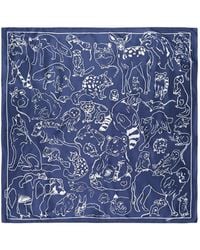 Bimba Y Lola - Denim Animal Sketch Scarf - Lyst