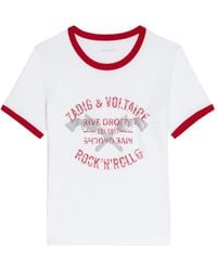 Zadig & Voltaire - T-Shirt Met Stras - Lyst