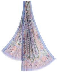 Etro - Fular deshilachado con estampado de cachemira - Lyst