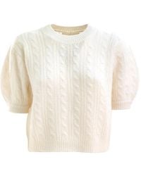 Lisa Yang - Cable-Knit Puff-Sleeve Sweater - Lyst