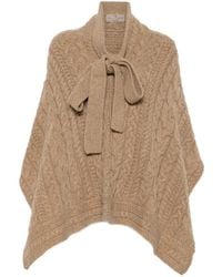 Ermanno Scervino - Cable-Knit Tie-Fastening Poncho - Lyst