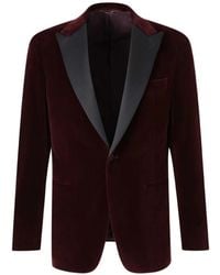 Canali - Velvet Peak-Lapel Singel-Breasted Blazer - Lyst