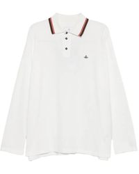 Vivienne Westwood - Orb-Embroidered Tipped Polo Shirt - Lyst