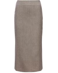MM6 by Maison Martin Margiela - Falda midi con abertura en la parte posterior - Lyst