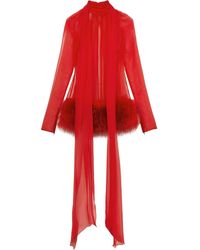 Blumarine - Mini-Jurk Met Lange Mouwen En Hoge Hals - Lyst