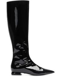 Roberto Cavalli - Patent-Finish Pointed-Toe Boots - Lyst