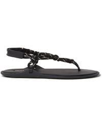 Miu Miu - Riviere Cord And Leather Sandals - Lyst