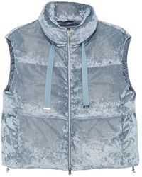 Herno - Quilted Velvet Zip-Up Gilet - Lyst