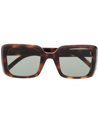 Saint Laurent - Tortoiseshell-Effect Oversize-Frame Sunglasses - Lyst