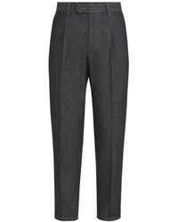 Brunello Cucinelli - No-Fade Lightweight Denim Trousers With Pleat - Lyst