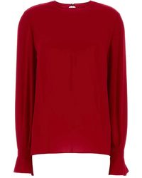 Valentino Garavani - Ruffled Georgette Blouse - Lyst